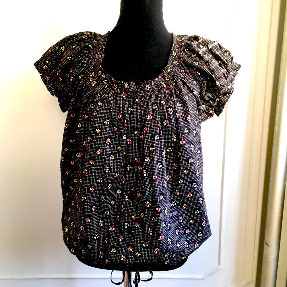 ♥️ Urban Outfitters Boho Peasant Top Black